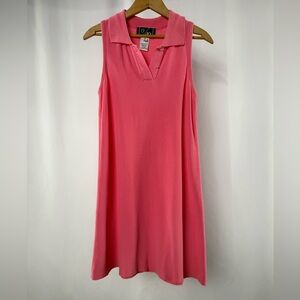 Love Forty Cotton Sleeveless Polo Shirt Dress in Pink‎ Size Small